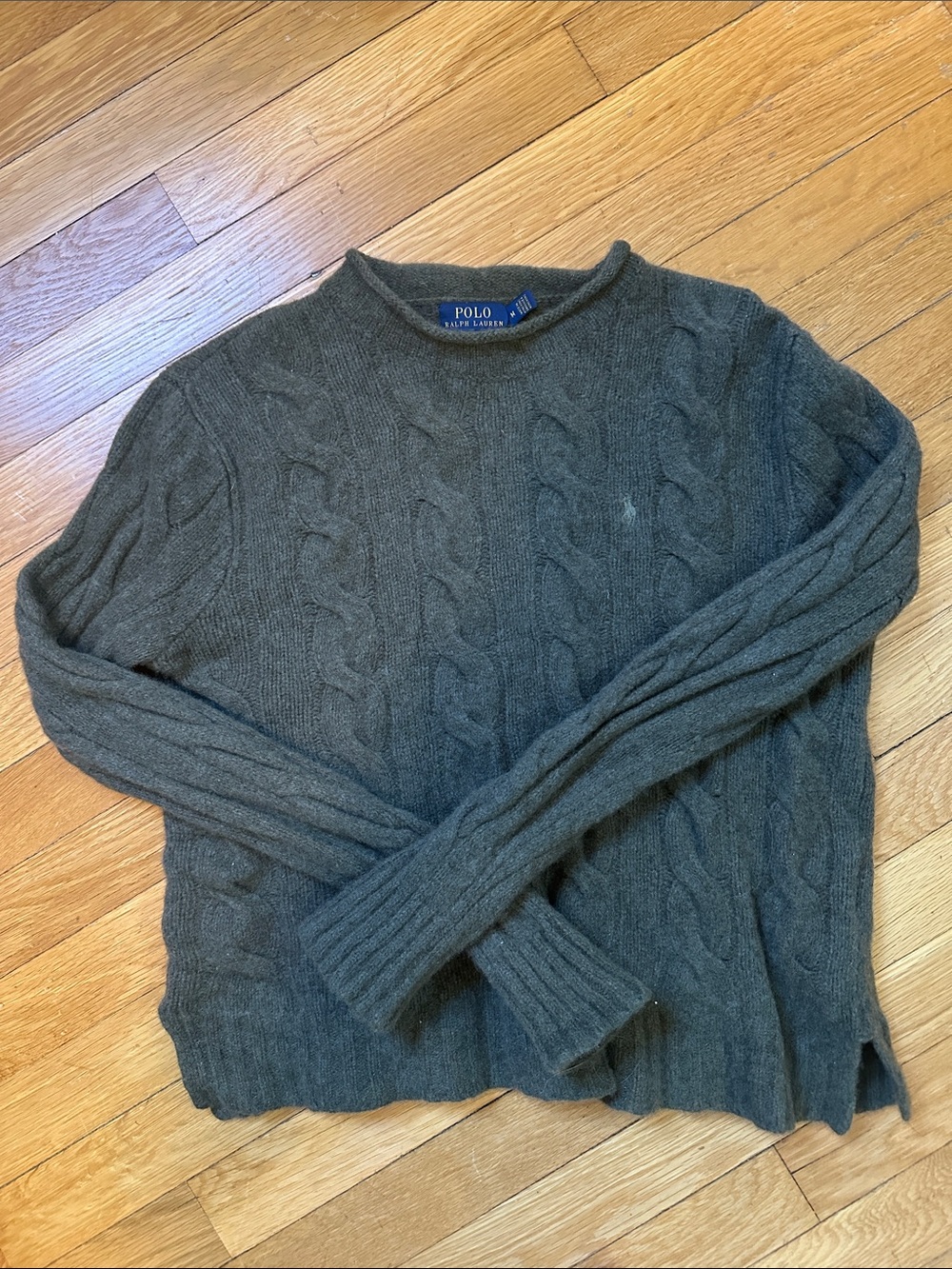 Polo by Ralph Lauren Men's Cable Knit Crewneck Sweater - Olive